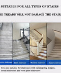 Image showing various staircase types: concrete, tiled, wooden, and spiral, highlighting suitability for Heavy Duty 400W 500W Electric Stair Climbing Dolly.
