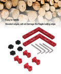 Right Angle Woodworking Clamp Set For Precise Joints With Durable Aluminum Fixture CNC Machined And Built To Last Pro Grade Two Piece Clamp Kit on white background with components