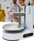 Automatic Electric Cream Spreader For Cake Decorating And Frosting Smoothing with adjustable blade and rotating base.