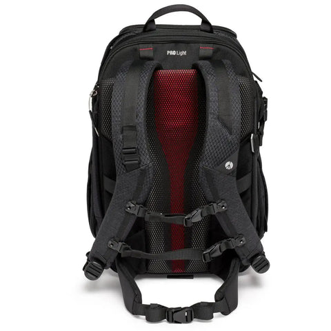 Back view of Pro Photo Backpack For Camera Gear Loadout With Four Access Points Front And Side Entry Triple Mode Interior Interchangeable Dividers