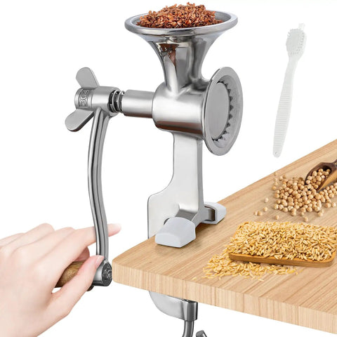 Manual Grain Mill And Stainless Steel Grinder Hand Operated With Adjustable Fineness Spring For Coffee Beans Pepper Corn Spices Grains And Rice For Fresh Ground Flour At Home Grind Like A Boss