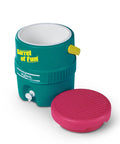 Retro 2 Gallon Party Water Jug Cooler Jade Finish With Eco Friendly THERMECOOL Foam Insulation, BPA Free, Open Lid