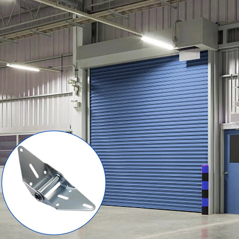 Beefy Heavy Duty Garage Door Hinges 14-Gauge Steel With Galvanized Finish Direct Replacement Pair Durable Rust-Resistant Hinges For Sturdy Door Support Ideal For Heavy Doors And Quick Easy Install on a blue roll-up door