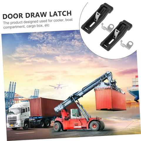 Dead Simple Flexible Rubber Door Draw Latch Lock Replacement Set In Black For Cargo Boxes Slide Cabinets And Appliance Doors Featuring Stainless Steel Pull Hook And Tight Grip Security