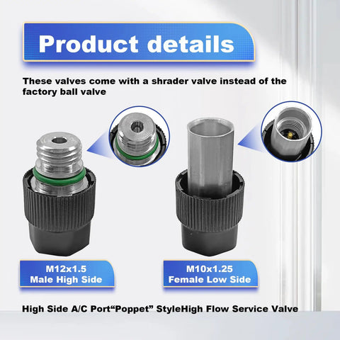 Air Conditioning Valve Core Kit For R12 And R134a With Teflon Seal Heavy Duty Refrigeration Service Valve Set details