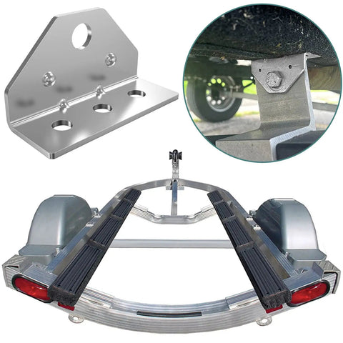 8 Pack Heavy Duty Swivel Top Angle Brackets For Boat Trailers Built Like A Tank, 3mm steel, shown mounted on trailer.