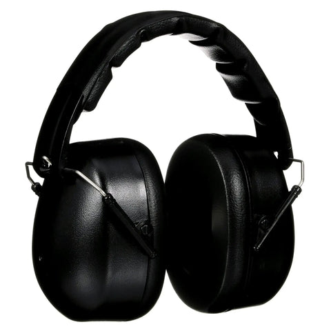 Folding Earmuff For Hearing Protection With 25 Decibel NRR And Adjustable Padded Headband, Pivoting Cups For A Comfortable Fit And Compact Storage, Flexible One Size Fits Most Black Ear Muffs For Workshop Or Job Site Comfort