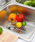Stainless Steel Sink Protection Grid With Rear Drain For Most Double Bowl Sinks Built Tough With Raised Feet in kitchen sink