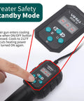 Person adjusting temperature settings on Multi Purpose Heat Gun For Crafts And DIY Projects With Adjustable 212F To 932F Air Temperature.