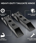 Heavy Duty Tailgate Hinge Set For Jeep Wrangler Jk And Jku 2007 Through 2018 Direct Bolt On Replacement showing robust design and precision fit.