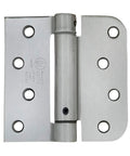 Self Closing Door Hinges 4 Inch Square Satin Nickel Finish Adjustable Spring Hinge Pack Of 2 For Doors One Five Eighths To One Three Quarters Inch Thick With Hardware Included No Fuss Install And Smooth Quiet Close front view