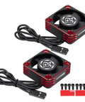 2 Pack 30mm RC Motor Heatsink Cooling Fan For 1X8 1X10 1X12 Scale RC Cars Trucks Buggy Truggy 540 550 Brushless Motors Up To 28000 RPM Red Durable Aluminum