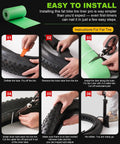 Fat Bike Tire Liner Pro Inner Tube Flat Protector installation guide showing step-by-step process for rugged terrain protection.