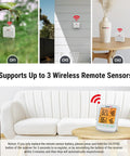 Longest Range Wireless Indoor Outdoor Thermometer With Sensor And Humidity Monitor 1000 Ft RF Tech For Real Time Temperature And Humidity Readings Easy Setup No Fuss Monitoring Crystal Clear Readings, supports 3 remote sensors