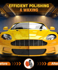 Before and after car detailing using Cordless Buffer Polisher Kit 6 Inch Orbital Car Polisher With Variable Speed 1800 To 5500 RPM
