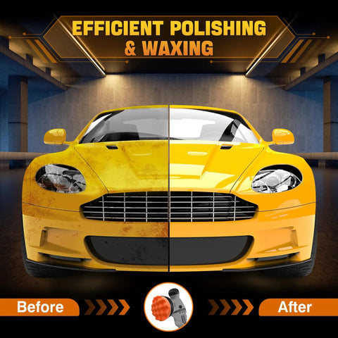 Before and after car detailing using Cordless Buffer Polisher Kit 6 Inch Orbital Car Polisher With Variable Speed 1800 To 5500 RPM