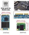 Dual MSATA SSD To USB 3.0 Type C Adapter With JBOD Raid 0 Mode And 2.5 Inch SATA Combo Enclosure image showing full and half size mSATA SSDs.