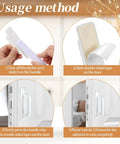 Usage method for 40 Piece White Peel And Stick Cabinet Handles Set With Double Sided Adhesive Strips Self Adhesive ABS Plastic Door Pulls