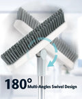 Pro Grade Grout Brush With Long Handle, 180 Degree Swivel Scrub, V-Shape Grout Line Scrubber With Stiff Bristles