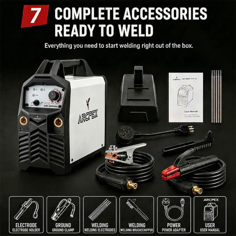 200 Amp Stick Welder 2 In 1 Portable Welding Machine Dual Voltage 110V And 220V with welding accessories and manual