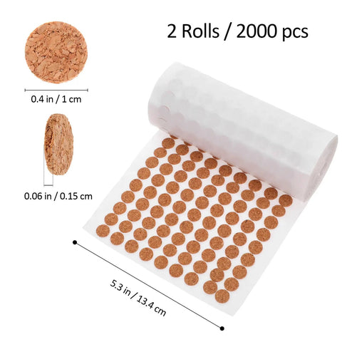 2000 Piece Self Adhesive Felt Furniture Pads 3 8 Inch Round Cabinet Door Bumpers in rolls showing felt circles for furniture protection.
