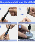Steps to assemble Pin Vise Hand Drill from Pro Grade Gunpla Scribing Tool Kit With 7 Blade Model Scriber Chisel Set 0.1 To 2.0mm.