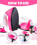Steps to use ACHENYUANYUAN Mini Heat Press Machine With Charging Base For DIY Crafts, showing plugging in and power options.