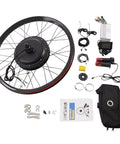 72V 2000W Rear Wheel Motor Electric Bike Kit With Multifunction Display, controller, and components for easy bicycle conversion.