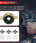 Drive Shaft Center Support Bearing And U Joint Kit For Toyota Tacoma 2005 Through 2015 2WD 4WD No Fuss Install