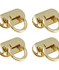 Gold metal turn-lock purse clasps with ring-style closures, 4-pack.