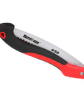 Side view of Beast 10 Inch Folding Hand Saw With SK5 Steel Blade And Triple Cut Razor Teeth For Pruning Trees Gardening Camping.