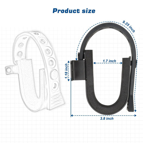 Two Piece Gun Rack Mount Kit For Rigid MOLLE Panels With Quick Release Rubber Straps showing dimensions