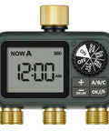 Brass Sprinkler Timer With Swivel 3 Outlet Go To Digital Irrigation System Kit For Garden Yard Lawn Display Close-up