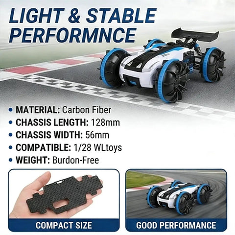 Black Carbon Fiber RC Car Chassis For WLtoys K969 K979 K989 K999 P929 P939 Lightweight Yet Ultra Strong chassis set with RC car.