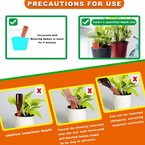 Precautions for Terracotta Self Watering Stakes Pack Of 15 For Indoor And Outdoor Plants Automatic Waterer Devices