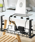 Under Desk Cable Management Tray With Clamp No Drill No Screws No Tools Needed No Damage To Desk Easy Install Wire Organizer