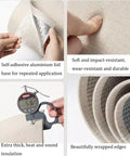 Peel And Stick Wallpaper 3D Textured Contact Paper Self Adhesive Aluminum Foil Backing, showing softness and thickness.