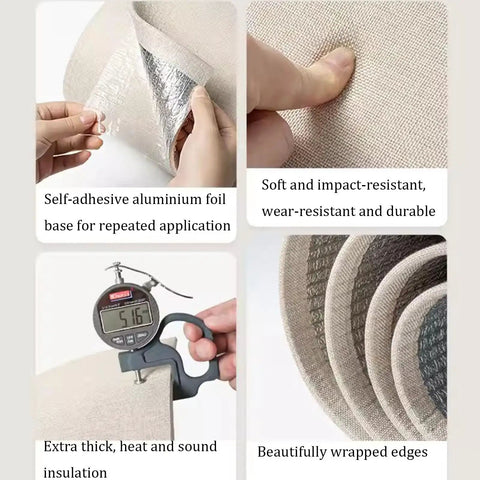Peel And Stick Wallpaper 3D Textured Contact Paper Self Adhesive Aluminum Foil Backing, showing softness and thickness.