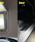 Honda Accord 14 Piece LED Interior Light Kit 6000K White For 2013-2022, illuminated vanity mirror and door light view