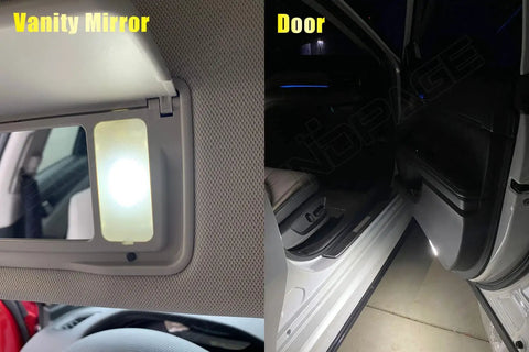 Honda Accord 14 Piece LED Interior Light Kit 6000K White For 2013-2022, illuminated vanity mirror and door light view