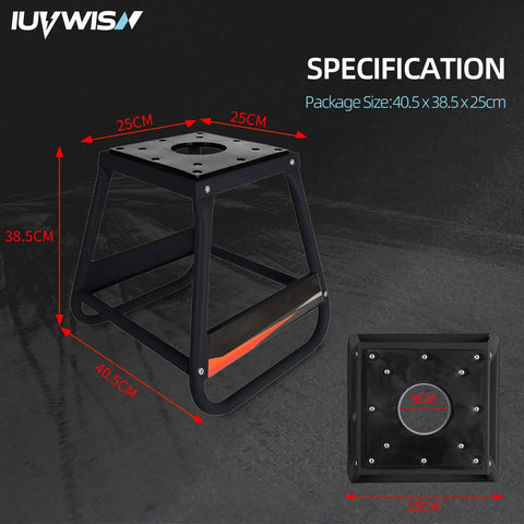 Detachable Dirt Bike Stand And Motorcycle Lift Panel, Heavy Duty Universal Stand With Anti Slip Surface, black frame