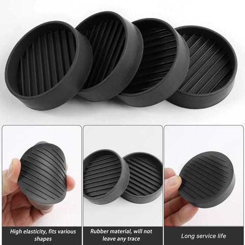 4 Pack Rubber Caster Cups For Furniture 2x2 Round Rubber Feet Non Slip Pads For Hardwood Floors Bed Stoppers To Prevent Sliding