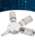 Air Splitter 3 Way Manifold With 1/4 Inch NPT Quick Connect, antirust aluminum pneumatic fittings, industrial use