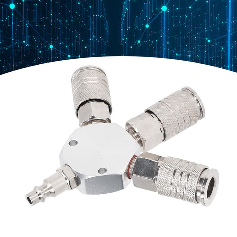 Air Splitter 3 Way Manifold With 1/4 Inch NPT Quick Connect, antirust aluminum pneumatic fittings, industrial use
