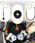 Slick Power Sliding Door Cable And Pulley Wheel Kit Straight Bolt On Replacement For 2011 Thru 2017 Honda Odyssey Ex Lx Exl Touring Left Right Side components installed on vehicle