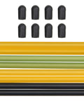 8Pcs Plastic Antenna Tubes With Caps for RC Cars Boats FPV Drones and Quadcopters in multicolor, displayed with caps