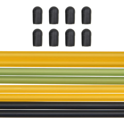 8Pcs Plastic Antenna Tubes With Caps for RC Cars Boats FPV Drones and Quadcopters in multicolor, displayed with caps