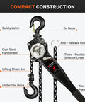 Manual Lever Chain Hoist One And A Half Ton 3300 Pounds Ten Foot Lift G80 Galvanized Carbon Steel Come Along components diagram