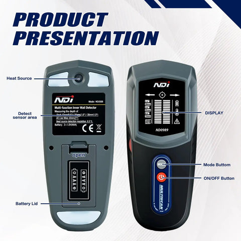 Heavy Duty Multi Function Stud Finder And AC Live Wire Detector Precision Depth Reader For Drywall Heat Sensors And Wooden Beams That Truly Nails It Zero Mess Guaranteed For Weekend Warriors