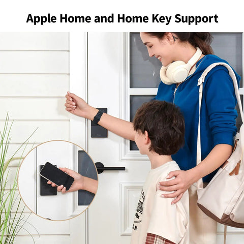 Sleek Apple Compatible Smart Lock U50 Featuring Home Key Tap-to-Unlock Heavy Duty Keyless Entry Deadbolt For Front Doors Black Metal Body Game-Changing Convenience No-Fuss Install Top-Notch Specs
